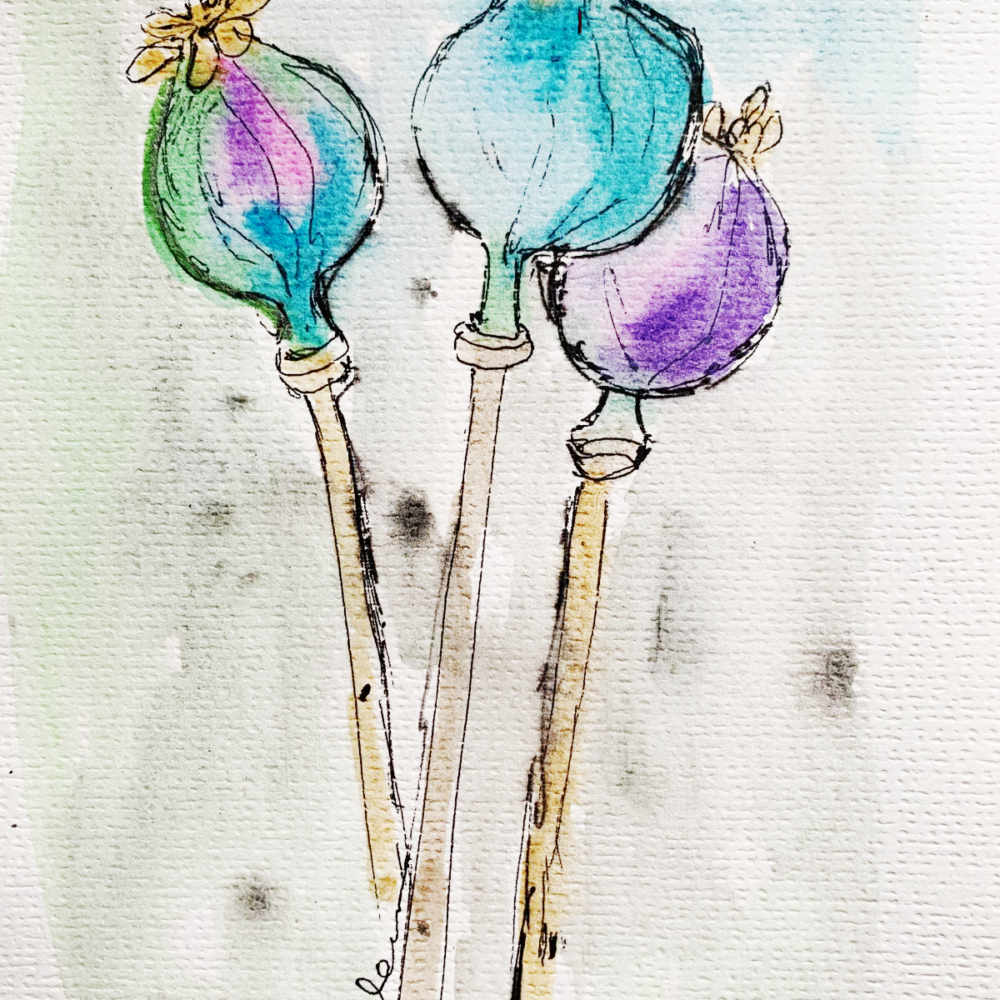 Felicitare florala pictata manual 7